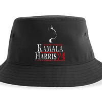 Cat Ladies For Kamala Funny Cat 2024 President Kamala Harris Sustainable Bucket Hat