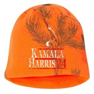 Cat Ladies For Kamala Funny Cat 2024 President Kamala Harris Kati - Camo Knit Beanie