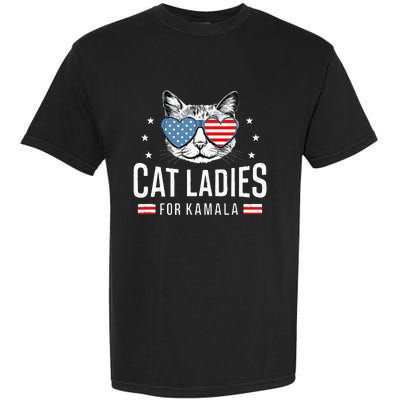 Cat Ladies For Kamala Harris Democracy Voting Blue President Garment-Dyed Heavyweight T-Shirt