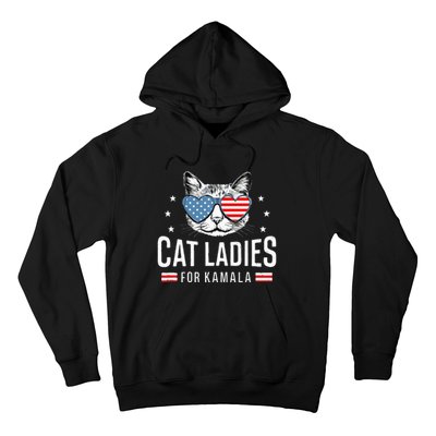 Cat Ladies For Kamala Harris Democracy Voting Blue President Hoodie