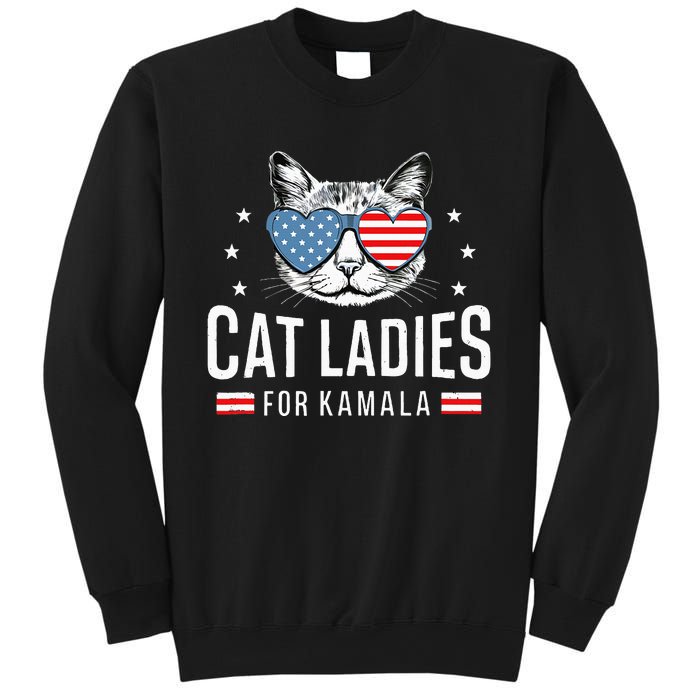 Cat Ladies For Kamala Harris Democracy Voting Blue President Sweatshirt