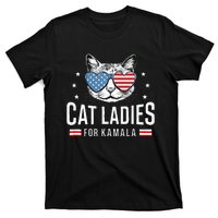 Cat Ladies For Kamala Harris Democracy Voting Blue President T-Shirt