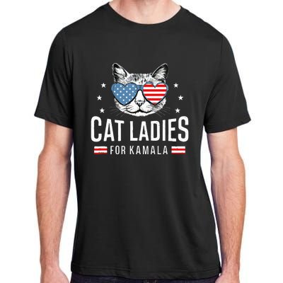 Cat Ladies For Kamala Harris Democracy Voting Blue President Adult ChromaSoft Performance T-Shirt