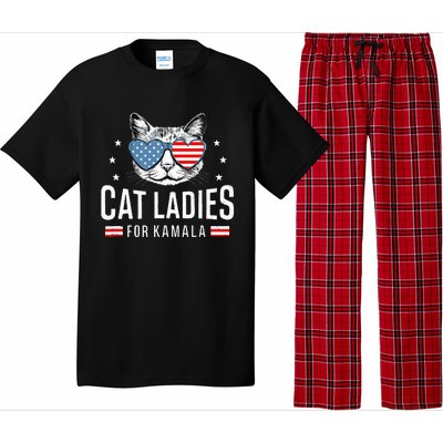 Cat Ladies For Kamala Harris Democracy Voting Blue President Pajama Set