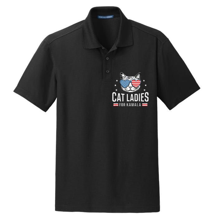 Cat Ladies For Kamala Harris Democracy Voting Blue President Dry Zone Grid Polo