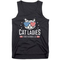 Cat Ladies For Kamala Harris Democracy Voting Blue President Tank Top