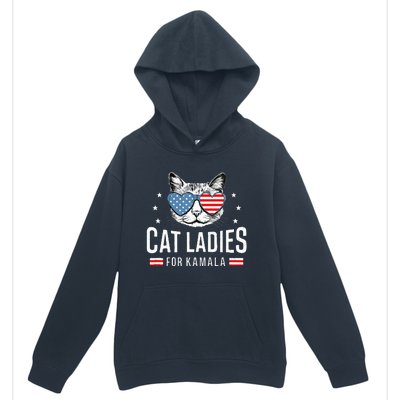 Cat Ladies For Kamala Harris Democracy Voting Blue President Urban Pullover Hoodie