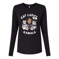 Cat Ladies For Kamala 2024 Presidential Support Womens Cotton Relaxed Long Sleeve T-Shirt