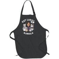 Cat Ladies For Kamala 2024 Presidential Support Full-Length Apron With Pockets