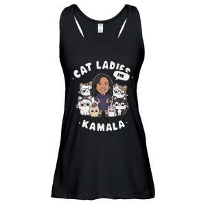 Cat Ladies For Kamala 2024 Presidential Support Ladies Essential Flowy Tank