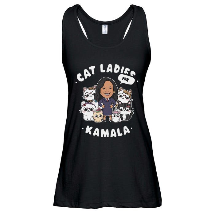 Cat Ladies For Kamala 2024 Presidential Support Ladies Essential Flowy Tank