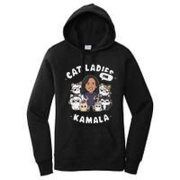 Cat Ladies For Kamala 2024 Presidential Support Women's Pullover Hoodie