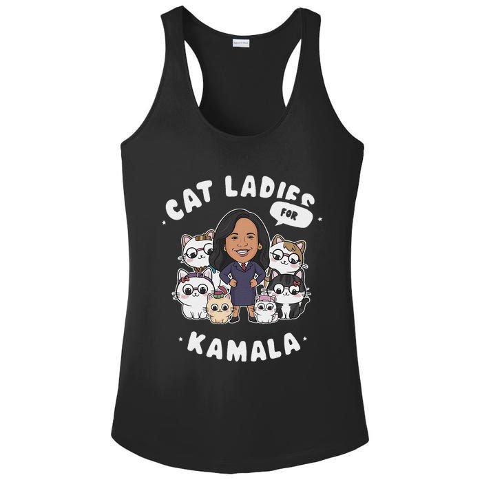 Cat Ladies For Kamala 2024 Presidential Support Ladies PosiCharge Competitor Racerback Tank