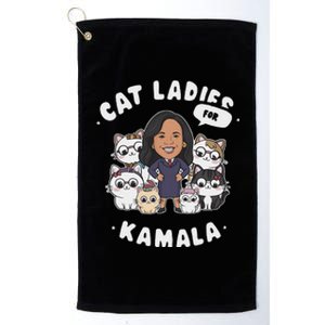 Cat Ladies For Kamala 2024 Presidential Support Platinum Collection Golf Towel