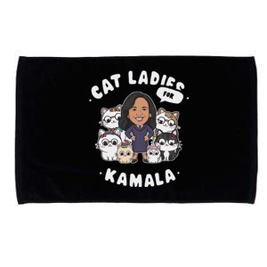 Cat Ladies For Kamala 2024 Presidential Support Microfiber Hand Towel