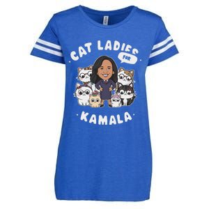 Cat Ladies For Kamala 2024 Presidential Support Enza Ladies Jersey Football T-Shirt