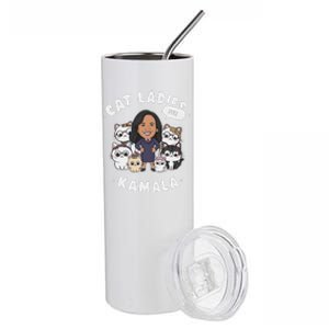 Cat Ladies For Kamala 2024 Presidential Support Stainless Steel Tumbler