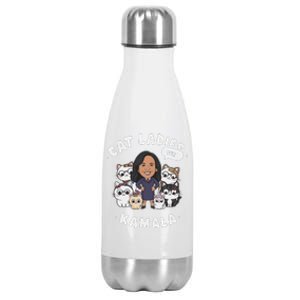 Cat Ladies For Kamala 2024 Presidential Support Stainless Steel Insulated Water Bottle