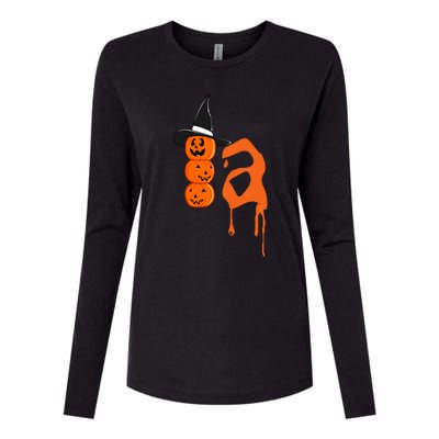 Comma La Funny Kamala Harris Halloween Pumpkin Womens Cotton Relaxed Long Sleeve T-Shirt