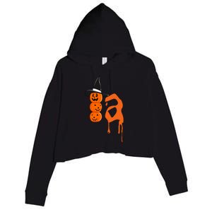 Comma La Funny Kamala Harris Halloween Pumpkin Crop Fleece Hoodie