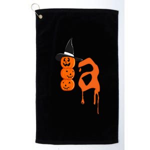 Comma La Funny Kamala Harris Halloween Pumpkin Platinum Collection Golf Towel