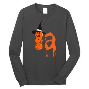 Comma La Funny Kamala Harris Halloween Pumpkin Long Sleeve Shirt