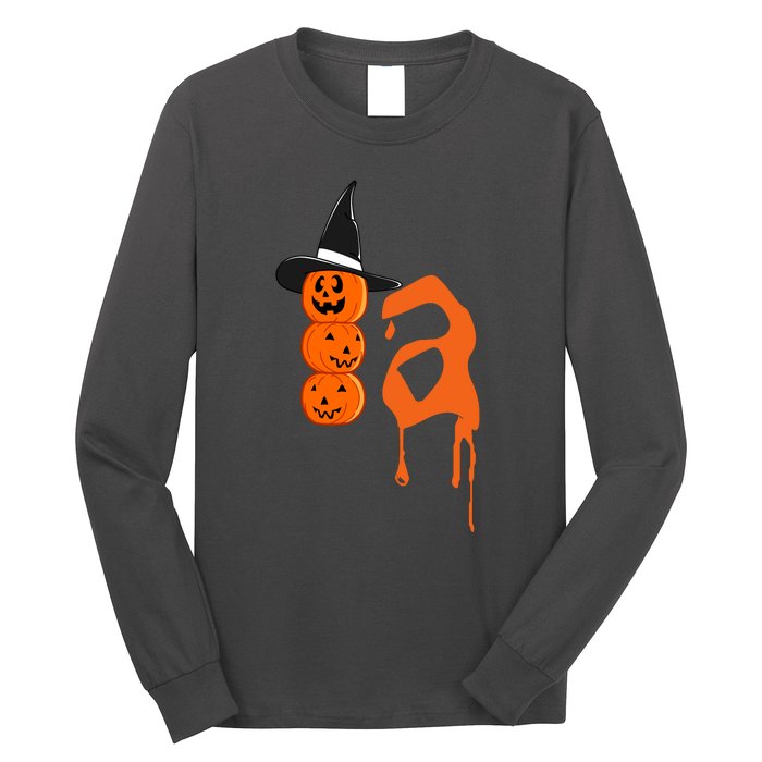 Comma La Funny Kamala Harris Halloween Pumpkin Long Sleeve Shirt