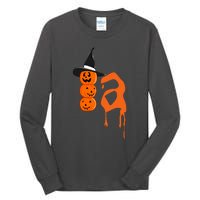 Comma La Funny Kamala Harris Halloween Pumpkin Tall Long Sleeve T-Shirt