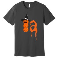 Comma La Funny Kamala Harris Halloween Pumpkin Premium T-Shirt