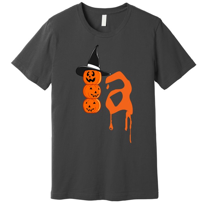 Comma La Funny Kamala Harris Halloween Pumpkin Premium T-Shirt