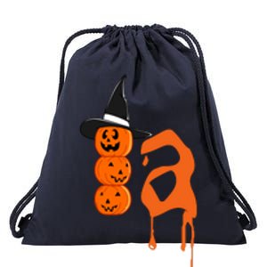 Comma La Funny Kamala Harris Halloween Pumpkin Drawstring Bag