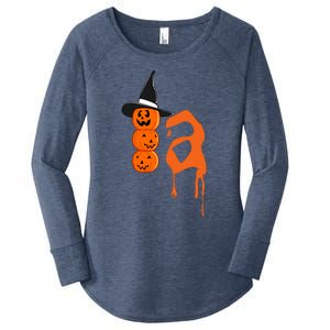 Comma La Funny Kamala Harris Halloween Pumpkin Women's Perfect Tri Tunic Long Sleeve Shirt