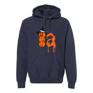 Comma La Funny Kamala Harris Halloween Pumpkin Premium Hoodie