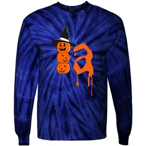 Comma La Funny Kamala Harris Halloween Pumpkin Tie-Dye Long Sleeve Shirt