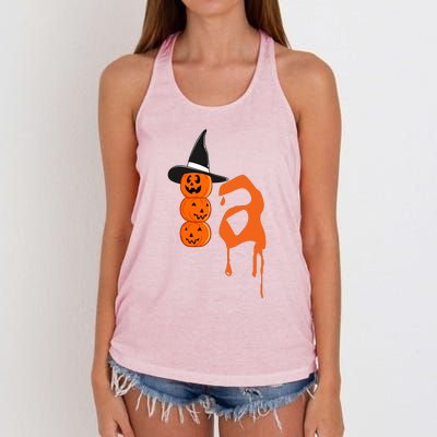 Comma La Funny Kamala Harris Halloween Pumpkin Women's Knotted Racerback Tank