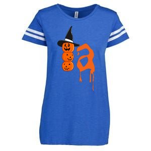 Comma La Funny Kamala Harris Halloween Pumpkin Enza Ladies Jersey Football T-Shirt