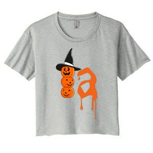 Comma La Funny Kamala Harris Halloween Pumpkin Women's Crop Top Tee