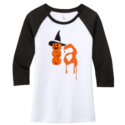 Comma La Funny Kamala Harris Halloween Pumpkin Women's Tri-Blend 3/4-Sleeve Raglan Shirt