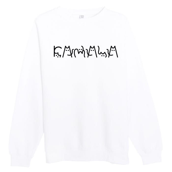 Cat Lady For Kamala Harris 2024 Cat Lettering Cat Ladies Premium Crewneck Sweatshirt