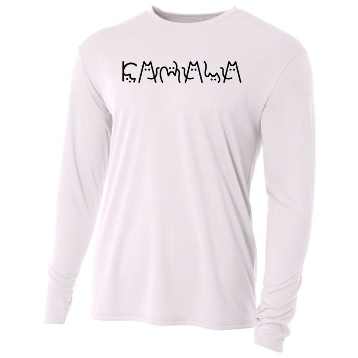 Cat Lady For Kamala Harris 2024 Cat Lettering Cat Ladies Cooling Performance Long Sleeve Crew