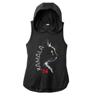 Cat Ladies For Kamala Cat 2024 President Kamala Harris Ladies PosiCharge Tri-Blend Wicking Draft Hoodie Tank