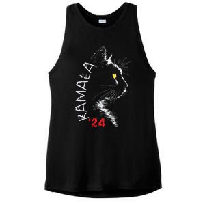 Cat Ladies For Kamala Cat 2024 President Kamala Harris Ladies PosiCharge Tri-Blend Wicking Tank