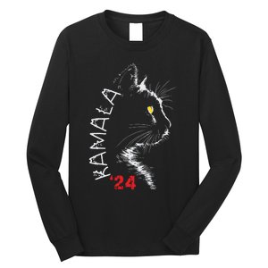 Cat Ladies For Kamala Cat 2024 President Kamala Harris Long Sleeve Shirt