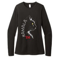 Cat Ladies For Kamala Cat 2024 President Kamala Harris Womens CVC Long Sleeve Shirt