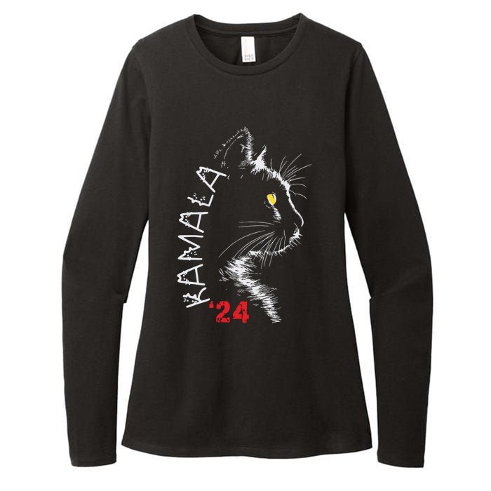 Cat Ladies For Kamala Cat 2024 President Kamala Harris Womens CVC Long Sleeve Shirt