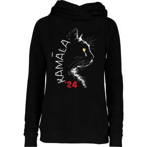 Cat Ladies For Kamala Cat 2024 President Kamala Harris Womens Funnel Neck Pullover Hood