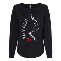 Cat Ladies For Kamala Cat 2024 President Kamala Harris Womens California Wash Sweatshirt