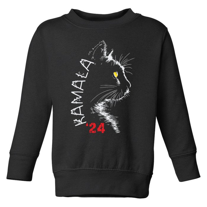 Cat Ladies For Kamala Cat 2024 President Kamala Harris Toddler Sweatshirt