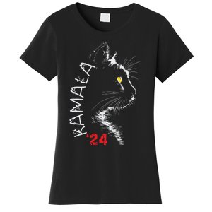 Cat Ladies For Kamala Cat 2024 President Kamala Harris Women's T-Shirt