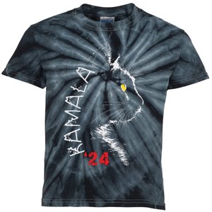 Cat Ladies For Kamala Cat 2024 President Kamala Harris Kids Tie-Dye T-Shirt